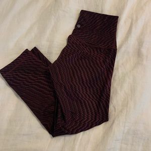 Lululemon leggings-black and burgundy-size 6